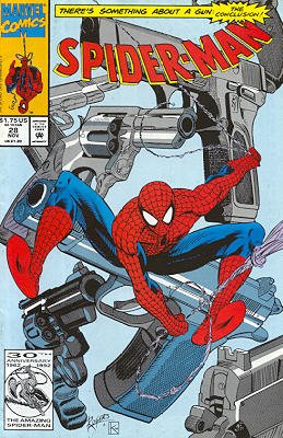 couverture, jaquette Spider-Man 28  - Something About a Gun: Part 2Issues V1 (1990 - 1996) (Marvel) Comics
