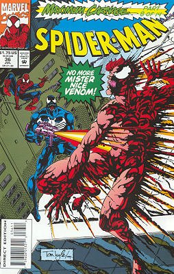 couverture, jaquette Spider-Man 36  - Maximum Carnage, Part 8 of 14: Hate is in the AirIssues V1 (1990 - 1996) (Marvel) Comics