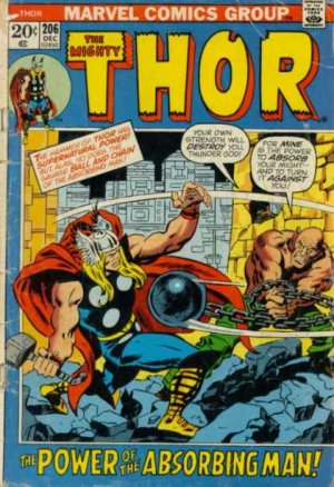 couverture, jaquette Thor 206  - Rebirth!Issues V1 (1966 à 1996) (Marvel) Comics