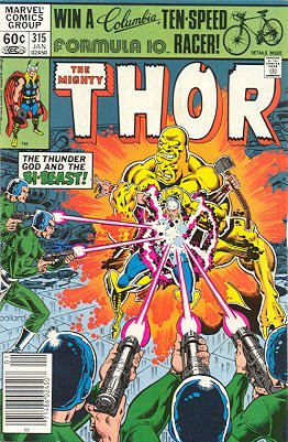 couverture, jaquette Thor 315  - The Thunder God and the Bi-BeastIssues V1 (1966 à 1996) (Marvel) Comics