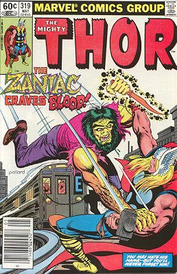 couverture, jaquette Thor 319  - The Zaniac Craves Blood!Issues V1 (1966 à 1996) (Marvel) Comics