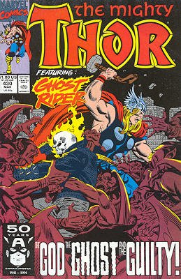 couverture, jaquette Thor 430  - The God, the Ghost, and the Guilty!Issues V1 (1966 à 1996) (Marvel) Comics
