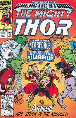 couverture, jaquette Thor 446  - Operation: Galactic Storm, Part 14: Now Strikes the Starforc...Issues V1 (1966 à 1996) (Marvel) Comics