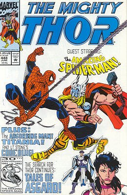 couverture, jaquette Thor 448  - Secret Agendas!!Issues V1 (1966 à 1996) (Marvel) Comics