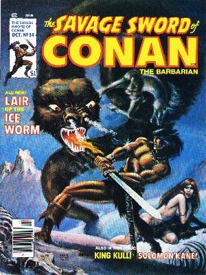 The Savage Sword of Conan # 34 Magazines (1974 - 1995)
