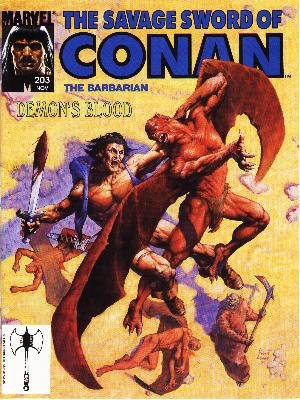 The Savage Sword of Conan # 203 Magazines (1974 - 1995)