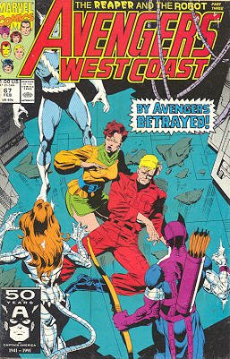 couverture, jaquette Avengers West Coast 67  - Converging TrajectoriesIssues - West Coast Avengers (85) Suite (89 - 93) (Marvel) Comics