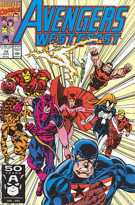 couverture, jaquette Avengers West Coast 74  - The Pacific Overlords, Part Five: Operation OverlordsIssues - West Coast Avengers (85) Suite (89 - 93) (Marvel) Comics
