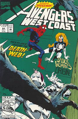 couverture, jaquette Avengers West Coast 84  - Along Came a Spider...Issues - West Coast Avengers (85) Suite (89 - 93) (Marvel) Comics