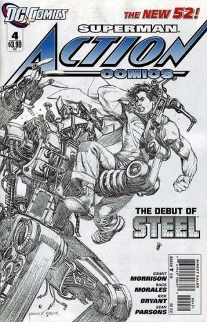 Action Comics 4 - Superman and the Men of Steel (Morales Black And White Variant)