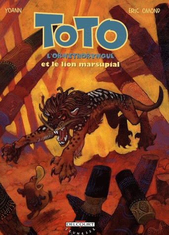 couverture, jaquette Toto l'ornithorynque 7 - Toto l'ornithorynque et le lion marsupial (delcourt bd) BD