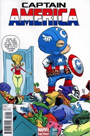 Captain America 1 - Castaway in Dimension Z (Chapter One) (Skottie Young Babie Cover)