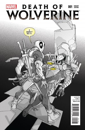La Mort de Wolverine 1 - Death of Wolverine Part One (Deadpool Memorial Sketch Variant Cover)