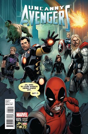Uncanny Avengers 25 - The low road (75th anniversary Deadpool Photobomb Variant Cover)