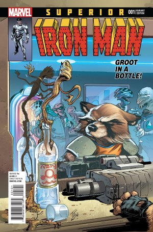 Superior Iron Man 1 - Be superior (Rocket Raccoon and Groot Variant Cover)