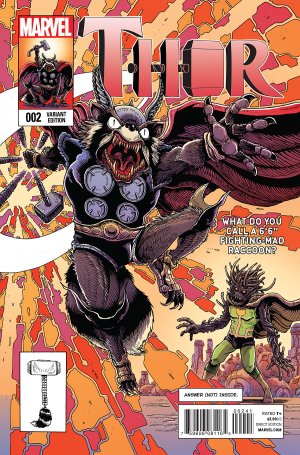 couverture, jaquette Thor 2  - The Godess of Thunder (Rocket Raccoon and Groot Variant Cover)Issues V4 (2014 - 2015) (Marvel) Comics
