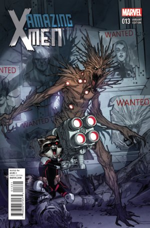 Amazing X-Men 13 - Charm school (Rocket Raccoon & Groot Themed Variant Cover)