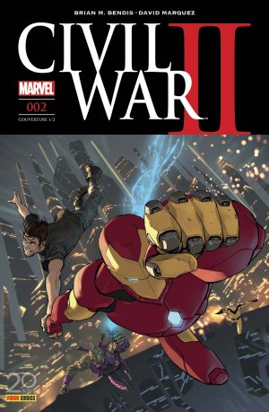 couverture, jaquette Civil War 2 2  - Couverture régulière : 1/2 (Marko Djurdjevic – tirage 50%) Kiosque (2017) (Panini Comics) Comics