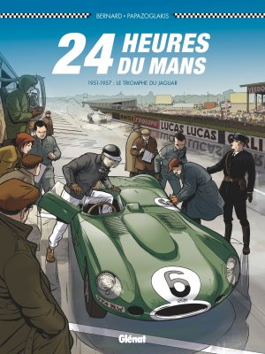 couverture, jaquette 24 Heures du Mans 2  - 1951-1957: Le triomphe de Jaguar (glénat bd) BD