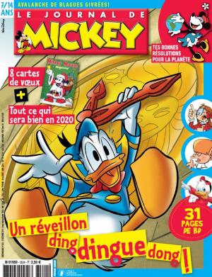 couverture, jaquette Le journal de Mickey 3524  - un réveillon ding dingue dong! (Disney) Magazine