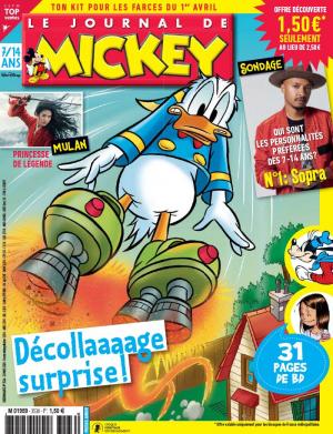 couverture, jaquette Le journal de Mickey 3536  - décollaaaage surprise! (Disney) Magazine