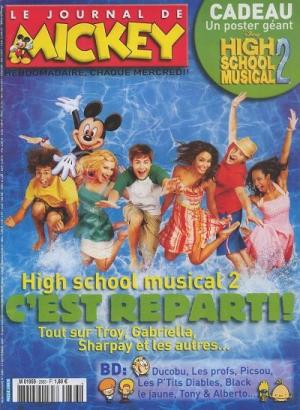 couverture, jaquette Le journal de Mickey 2883  - High school musical 2 c'est reparti!, Tout sur Troy, Gabriella, Sharpay et les autres (Disney) Magazine