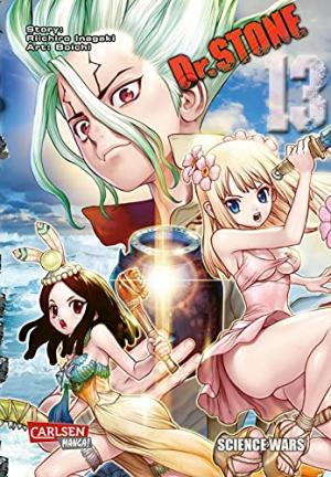 couverture, jaquette Dr. Stone 13  - Verrückte Abenteuer, Action und Wissenschaft! (Carlsen manga) Manga