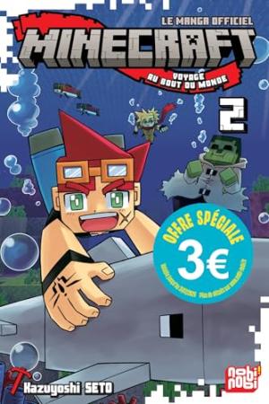 couverture, jaquette Minecraft, le manga officiel - Voyage au bout du monde Edition 3€ 2