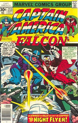 couverture, jaquette Captain America 213  - The Night Flyer!Issues V1 (1968 - 1996) (Marvel) Comics