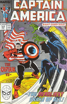 couverture, jaquette Captain America 344  - Don't Tread On Me!Issues V1 (1968 - 1996) (Marvel) Comics