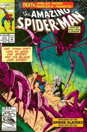 couverture, jaquette The Amazing Spider-Man 372  - Invasion of the Spider-Slayers, Part 5: Arachnophobia Too!Issues V1 (1963 - 1998) (Marvel) Comics