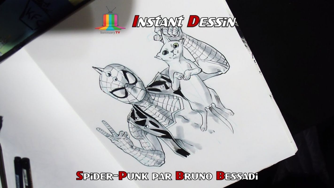 Instant dessin : Bruno Bessadi  dessine Spider-Punk [COMIC CON PARIS 2018]