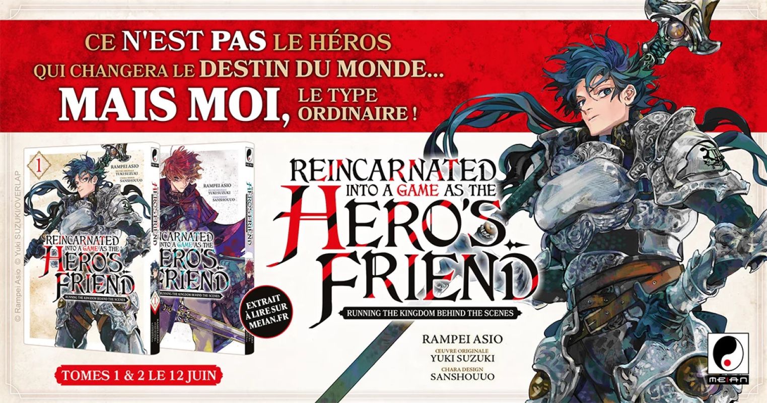 Meian annonce Reincarnated Into a Game as the Hero's Friend