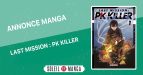 Un nouveau manga de fantasy pour Soleil Manga : Last Mission : PK Killer